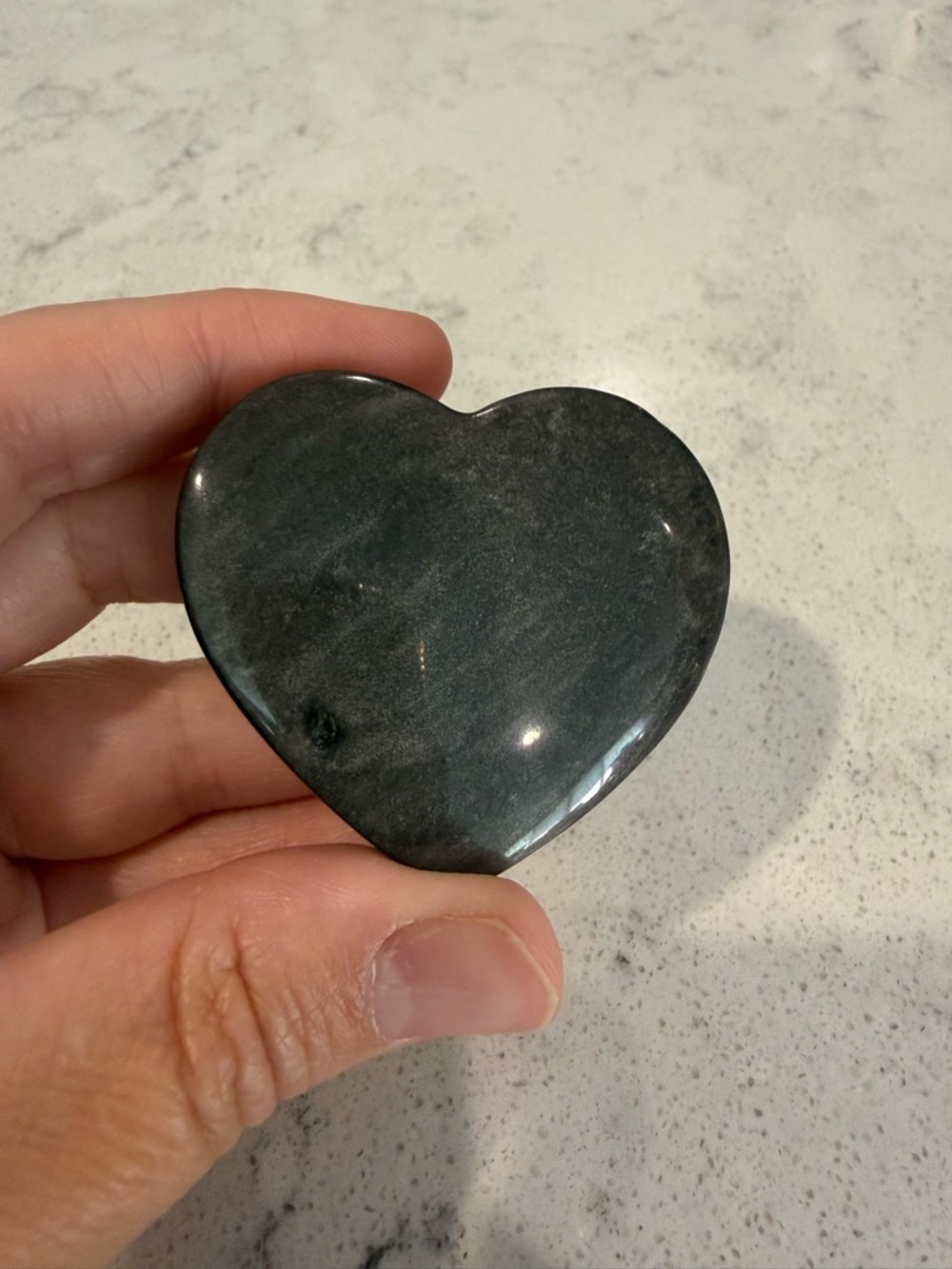 Silver Obsidian Heart
